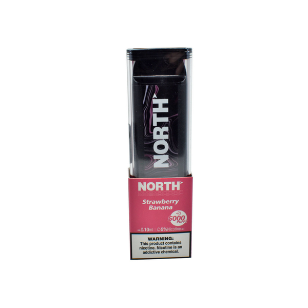 NORTH STRAWBERRY BANANA 10ML 5% NIC RECHEARGEABLE DISPOIABLE VAPE 5000 PUFFS BOX
