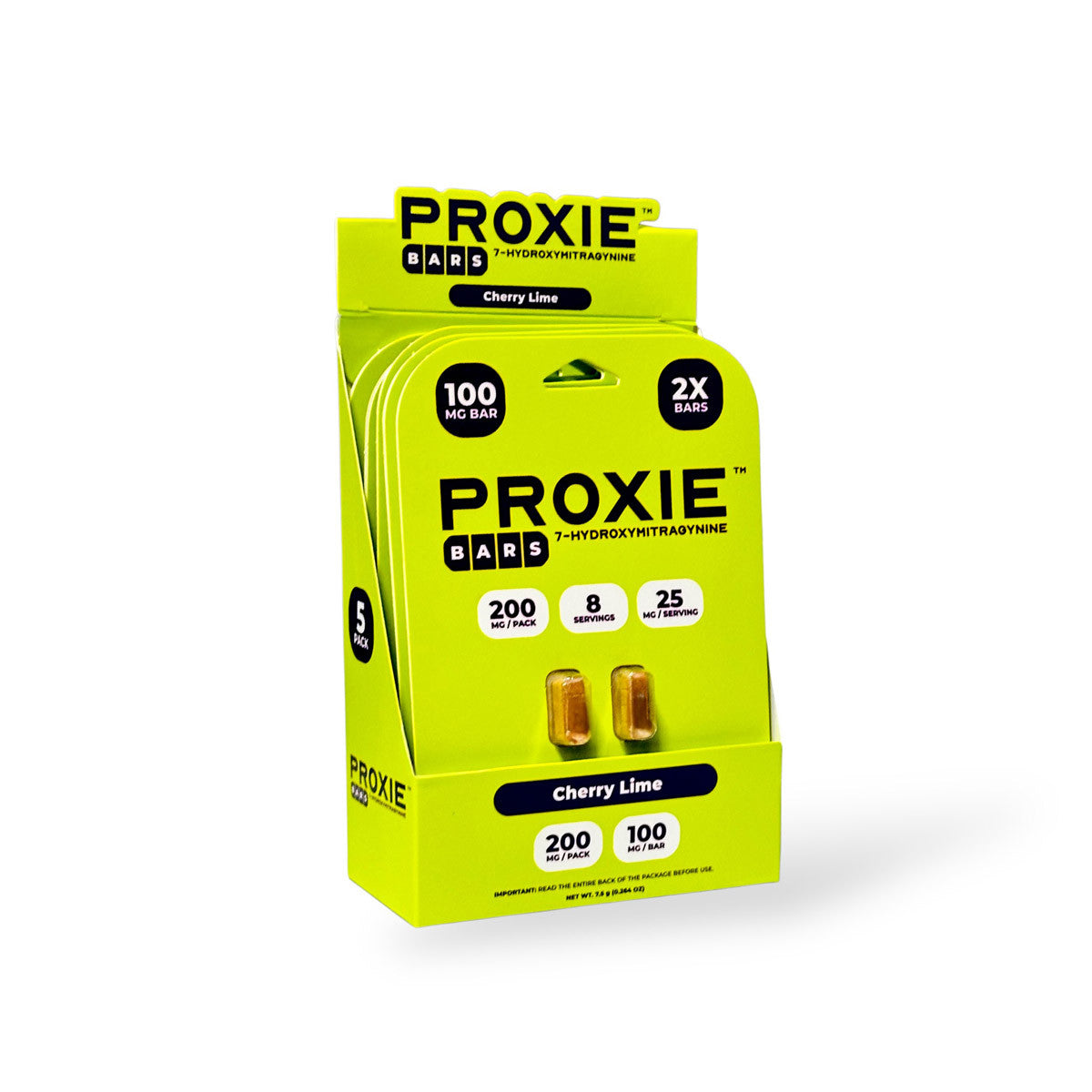 PROXIE BARS 7 HYDROXY CHERRY LIME 100MG 2CT PACK TABLETS 5 COUNT BOX