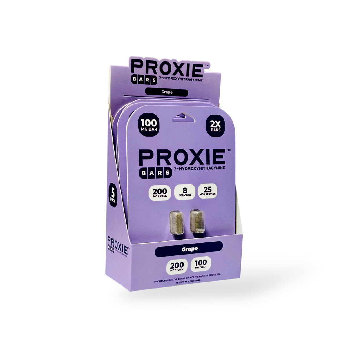 PROXIE BARS 7 HYDROXY GRAPE 100MG 2CT PACK TABLETS 5 COUNT BOX