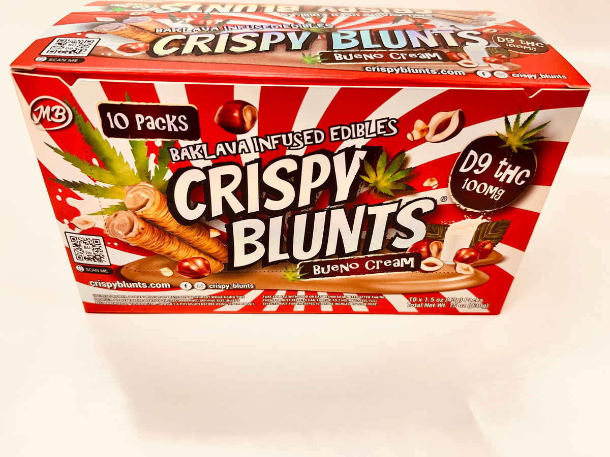 CRISPY BLUNTZ DELTA 9 THC 100MG 2CT 10PK - -BUENO CREAM