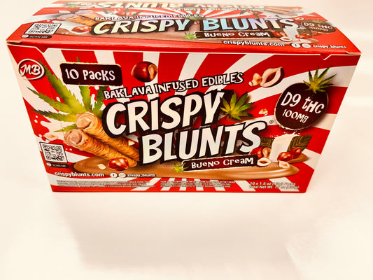 CRISPY BLUNTZ DELTA 9 THC 100MG 2CT 10PK - -BUENO CREAM