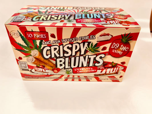 CRISPY BLUNTZ DELTA 9 THC 100MG 2CT 10PK - -STRAWBERRY CHEESECAKE