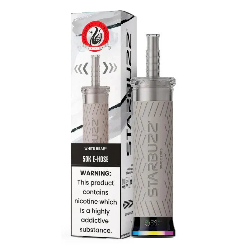 STARBUZZ  E-HOSE WHITE BEAR 40ML E-LIQUID  RECHAREABLE DISPOSABLE VAPE 50K PUFFS