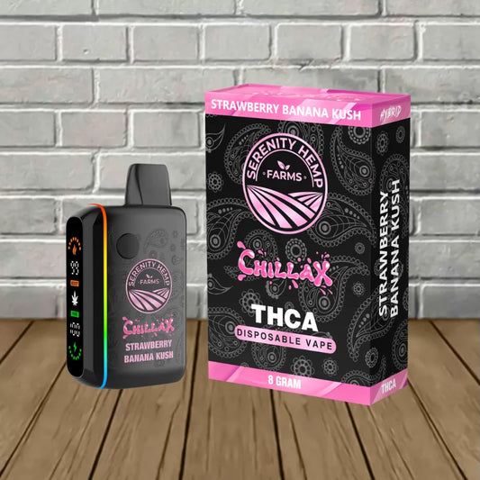Serenity Hemp THC-A Disposable 8g (SINGLE) - Strawberry Banana Kush (Hybrid)