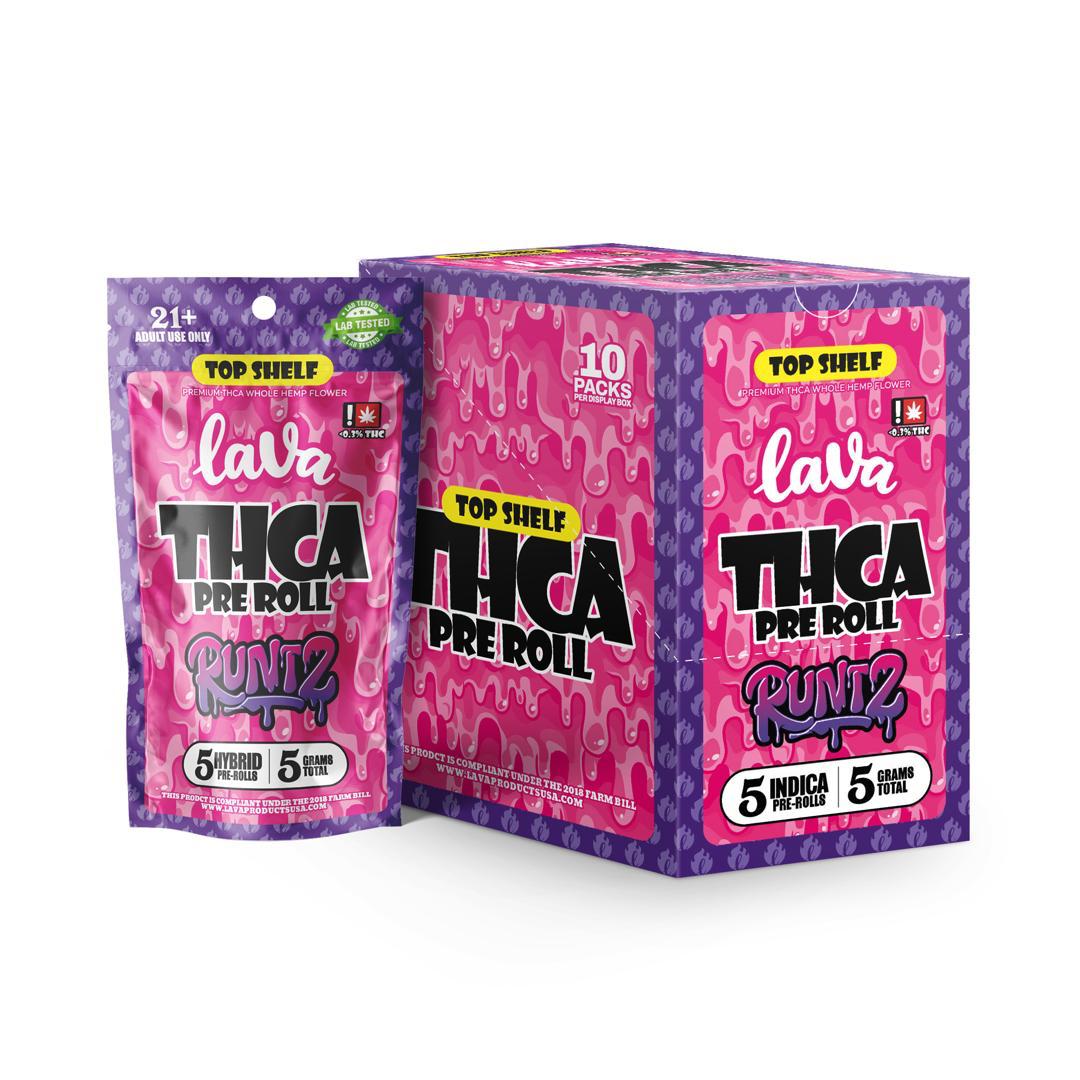 LAVA HEMP PRE ROLL 5CT THCA-Runtz