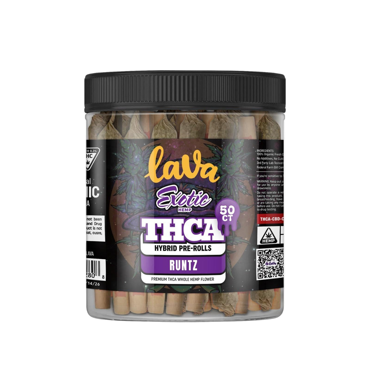 LAVA THCA 50CT EXOTIC PRE ROLL-RUNTZ