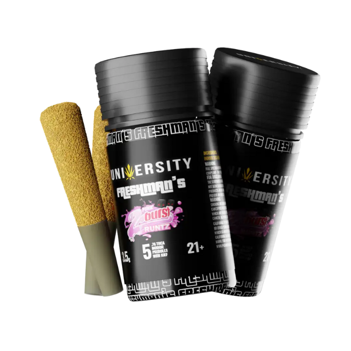 UNIVERSITY FRESHMANS PINK ZABRUST THCA 3.5GM PRE ROLLS 5CT JAR