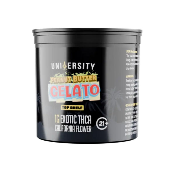 UNIVERSITY PEANUT BUTTER GELATO 1GM EXOTIC CALIFORNIA FLOWER 25CT JAR