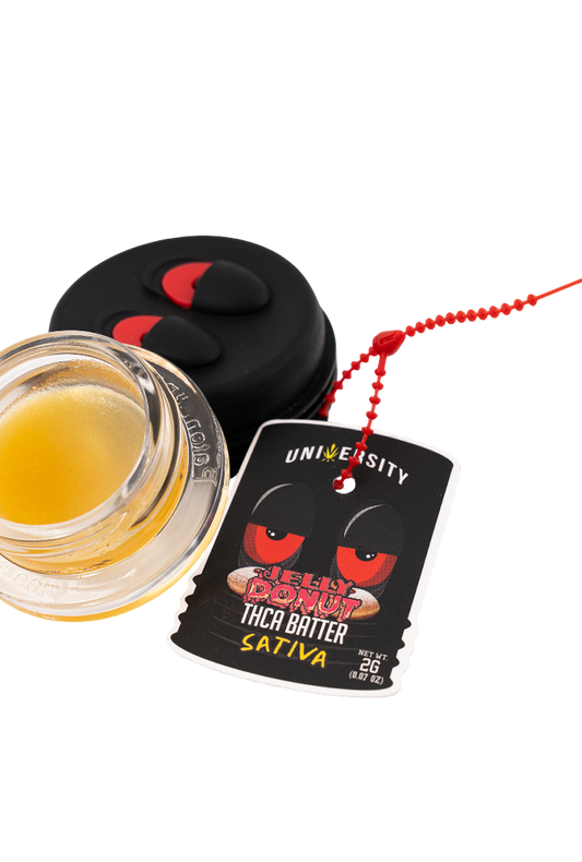 UNIVERSITY THCA BATTER JELLY DONUT 2GM JAR