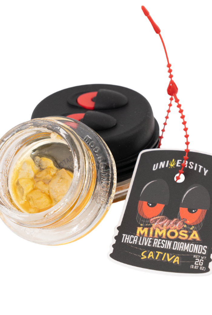 UNIVERSITY THCA DIAMOND ROSE MIMOSA 2GM JAR