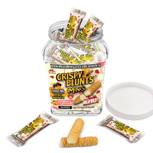 CRISPY BLUNTZ MINI MAD HONEY 15000MG 40CT - -STRAWBERRY CHEESECAKE