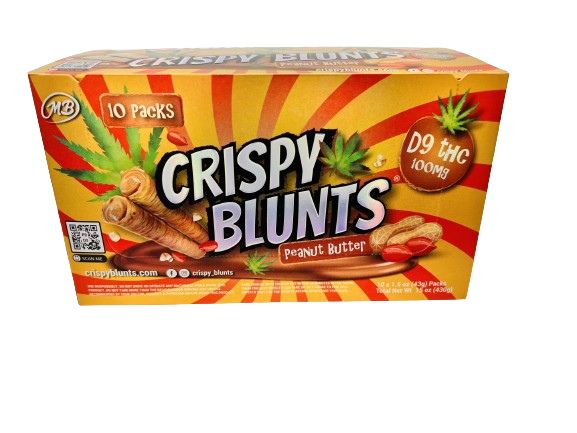 CRISPY BLUNTZ DELTA 9 THC 100MG 2CT 10PK - -PEANUT BUTTER