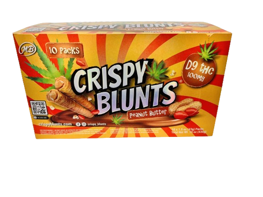 CRISPY BLUNTZ DELTA 9 THC 100MG 2CT 10PK - -PEANUT BUTTER