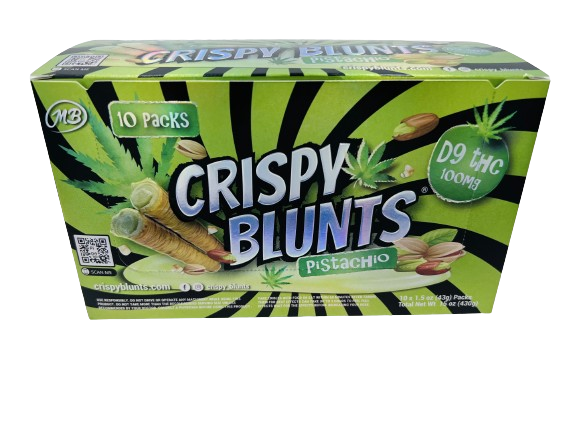 CRISPY BLUNTZ DELTA 9 THC 100MG 2CT 10PK - -PISTACHIO