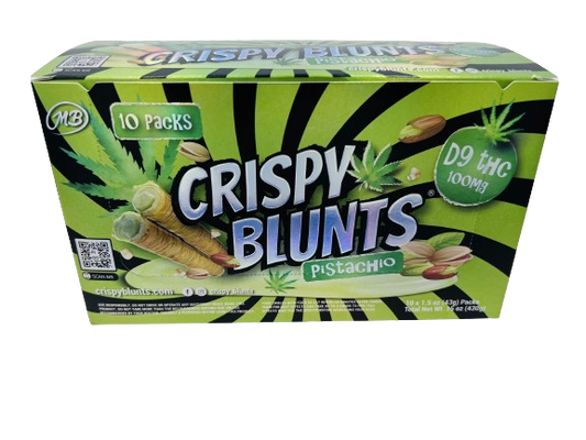 CRISPY BLUNTZ DELTA 9 THC 100MG 2CT 10PK - -PISTACHIO