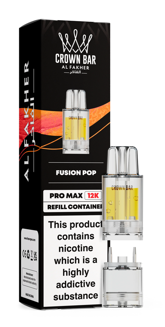 CROWN BAR AL FAKHER PRO FUSION POP PREFILLED POD 12K PUFFS 5 COUNT PACK