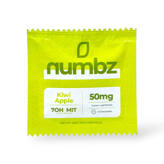 NUMBZ 7 MINOR ALKALOIDS HYDROXY KIWI APPLE KRATOM LEAF EXTRACT 25MG 2 TABLETS 50MG 20 COUNT PACKS