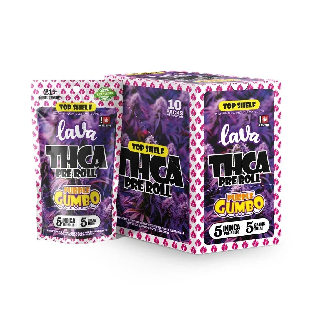 LAVA HEMP PRE ROLL 5CT THCA-Purple Gumbo