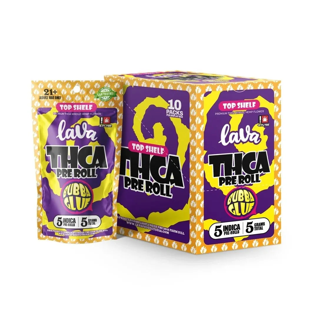 LAVA HEMP PRE ROLL 5CT THCA-Bubba Glue