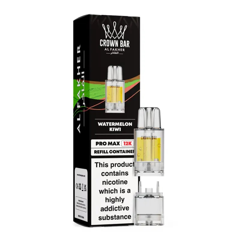 CROWN BAR AL FAKHER PRO MAX WATERMELON KIWI PREFILLED POD 12K PUFFS 5 COUNT PACK